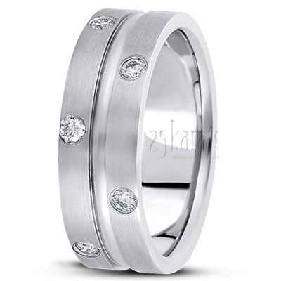 Symmetrical Diamond Wedding Band - view 2