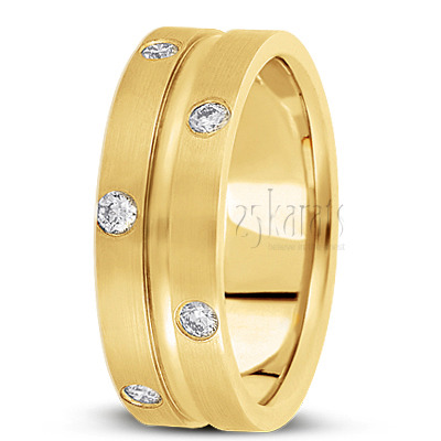 Symmetrical Diamond Wedding Band - view 3