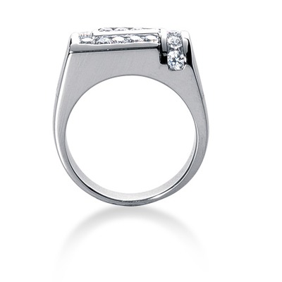 1.00 ct. Round Cut Channel Set Diamond Man Ring - view 2