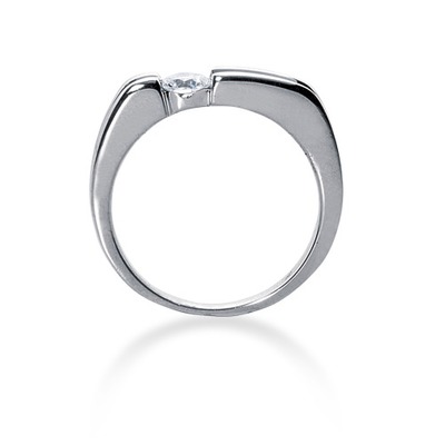 0.75 ct. Round Cut Bar Set Solitaire Diamond Man's Ring - view 2