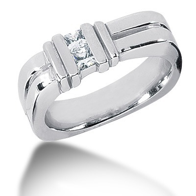 0.34 ct. Princess Cut Diamond Men's Wedding Ring