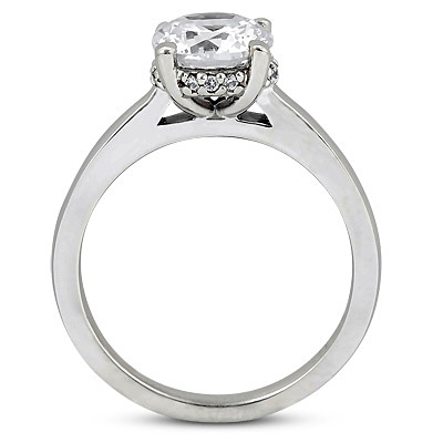 Round Cut Prong Setting Diamond Engagement Ring (0.06 t.c.w.) - view 2