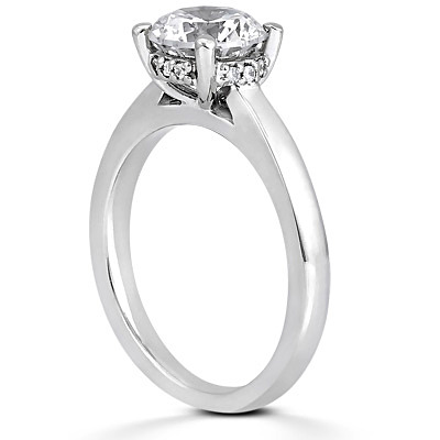 Round Cut Prong Setting Diamond Engagement Ring (0.06 t.c.w.) - view 3