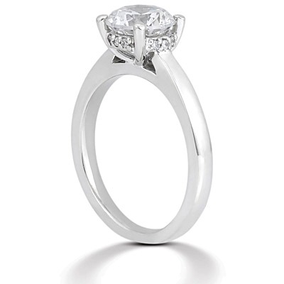 Round Cut Prong Set Diamond Engagement Ring (0.08 ct.tw.) - view 3