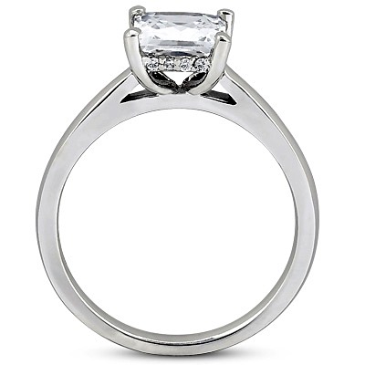 Princesss Cut Prong Set Diamond Engagement Ring (0.08 ct.tw.) - view 2