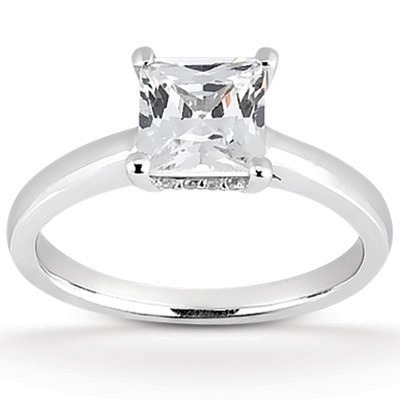 Princess Cut Prong Set Diamond Engagement Ring (0.06 t.c.w.) - view 1 of 3