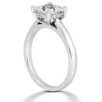 Princesss Cut Prong Set Diamond Engagement Ring (0.08 ct.tw.) - view 3