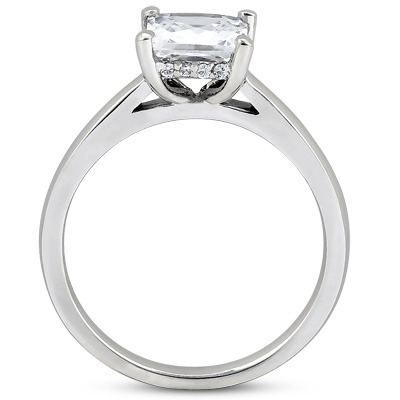 Princess Cut Prong Set Diamond Engagement Ring (0.06 t.c.w.) - view 2