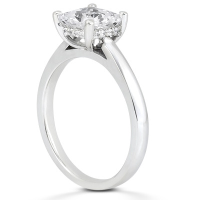 Princess Cut Prong Set Diamond Engagement Ring (0.06 t.c.w.) - view 3