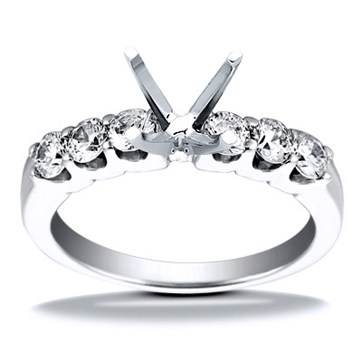 U Shaped Shared Prong Diamond Bridal Ring (0.60 ct.tw.) - view 15