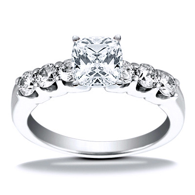 U Shaped Shared Prong Diamond Bridal Ring (0.60 ct.tw.) - view 27