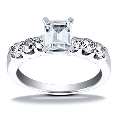 U Shaped Shared Prong Diamond Bridal Ring (0.60 ct.tw.) - view 26