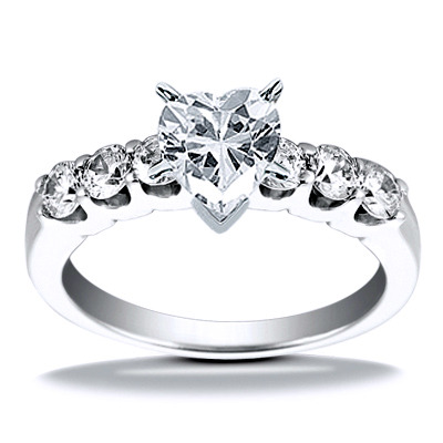 U Shaped Shared Prong Diamond Bridal Ring (0.60 ct.tw.) - view 25