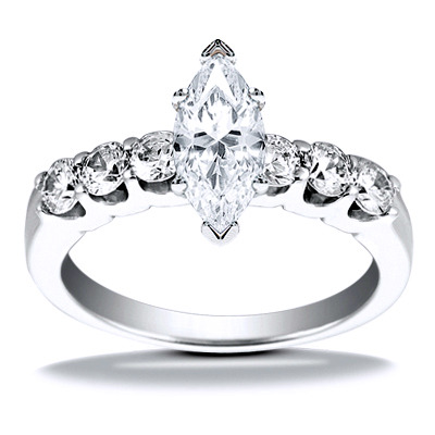 U Shaped Shared Prong Diamond Bridal Ring (0.60 ct.tw.) - view 24