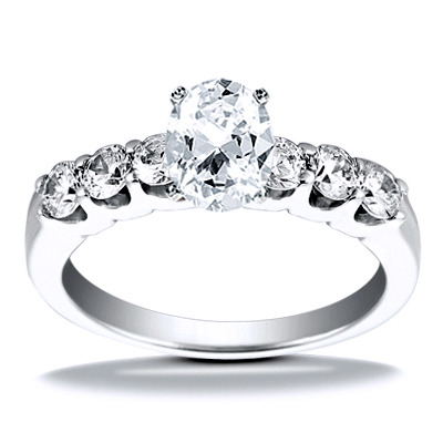 U Shaped Shared Prong Diamond Bridal Ring (0.60 ct.tw.) - view 23