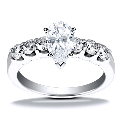 U Shaped Shared Prong Diamond Bridal Ring (0.60 ct.tw.) - view 22