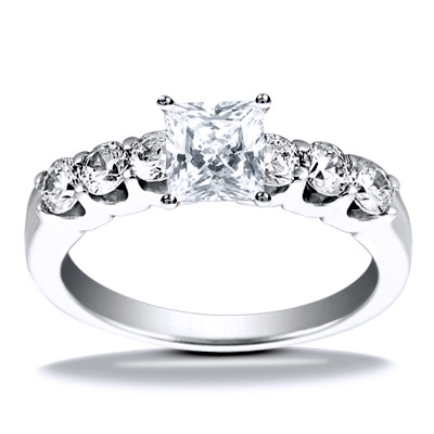 U Shaped Shared Prong Diamond Bridal Ring (0.60 ct.tw.) - view 21