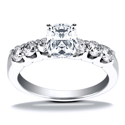 U Shaped Shared Prong Diamond Bridal Ring (0.60 ct.tw.) - view 20