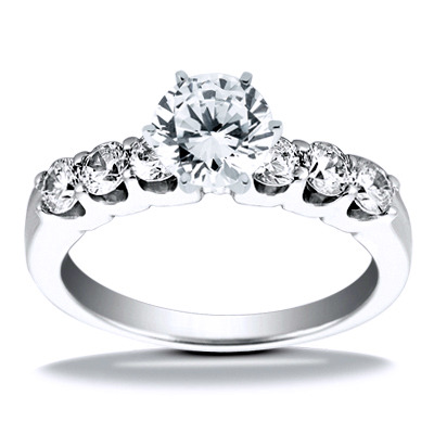 U Shaped Shared Prong Diamond Bridal Ring (0.60 ct.tw.) - view 19