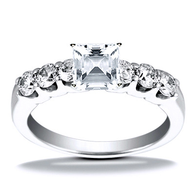 U Shaped Shared Prong Diamond Bridal Ring (0.60 ct.tw.) - view 18