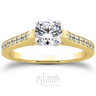 Classic Cathedral Pave Set Diamond Bridal Ring (0.21 t.c.w.) - view 30