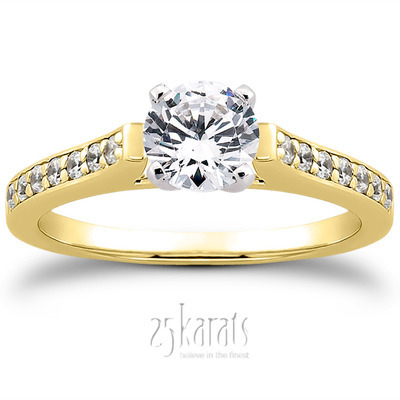 Classic Cathedral Pave Set Diamond Bridal Ring (0.21 t.c.w.) - view 30 of 31