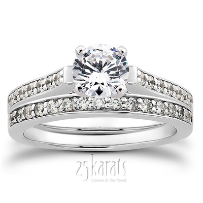 Classic Cathedral Pave Set Diamond Bridal Ring (0.21 t.c.w.) - view 28