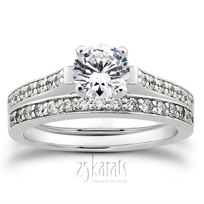 Classic Cathedral Pave Set Diamond Bridal Ring (0.21 t.c.w.) - view 28 of 31