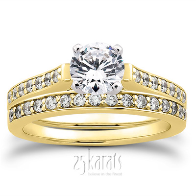 Classic Cathedral Pave Set Diamond Bridal Ring (0.21 t.c.w.) - view 27