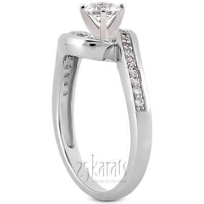 Bypass Shank Pave Setting Diamond Bridal Ring (0.24 t.c.w.) - view 30