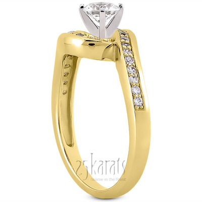 Bypass Shank Pave Setting Diamond Bridal Ring (0.24 t.c.w.) - view 26