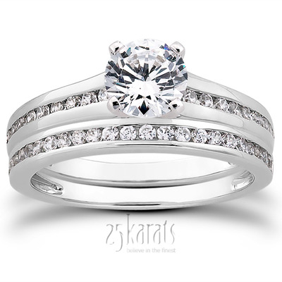 Beautiful Channel Set Diamond Bridal Ring (0.23 ct.tw) - view 3