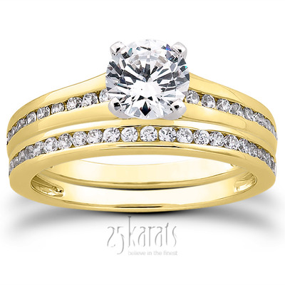 Beautiful Channel Set Diamond Bridal Ring (0.23 ct.tw) - view 4