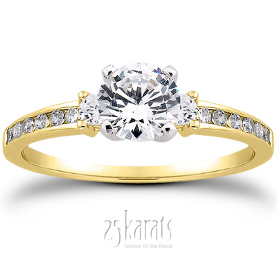 Three Stone Channel Set Diamond Bridal Ring (0.25 t.c.w.) - view 29