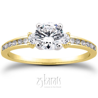 Three Stone Channel Set Diamond Bridal Ring (0.25 t.c.w.) - view 29 of 29