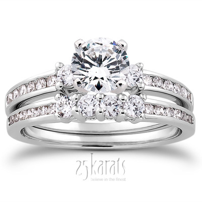 Three Stone Channel Set Diamond Bridal Ring (0.25 t.c.w.) - view 26