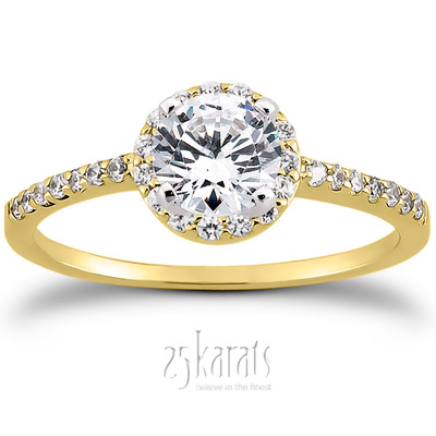 Round Brilliant Halo Diamond Bridal Ring (0.22 t.c.w.) - view 28