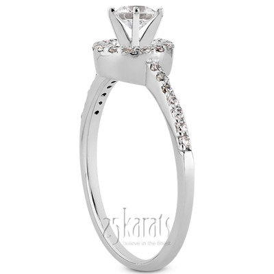 Round Brilliant Halo Diamond Bridal Ring (0.22 t.c.w.) - view 27