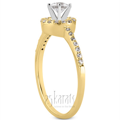 Round Brilliant Halo Diamond Bridal Ring (0.22 t.c.w.) - view 26