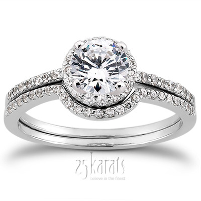 Round Brilliant Halo Diamond Bridal Ring (0.22 t.c.w.) - view 25