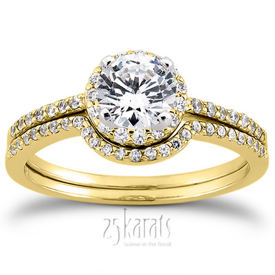 Round Brilliant Halo Diamond Bridal Ring (0.22 t.c.w.) - view 24