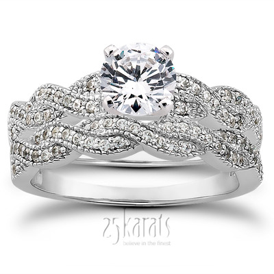 Pave Set Diamond Bridal Ring (0.24 ct.tw.) - view 29