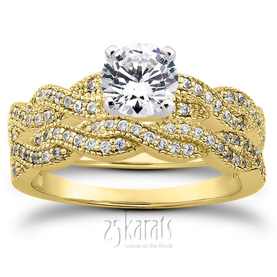 Pave Set Diamond Bridal Ring (0.24 ct.tw.) - view 28