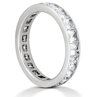 2.30 ct. Princess Cut Channel Set Diamond Eternity Wedding Band - view 3