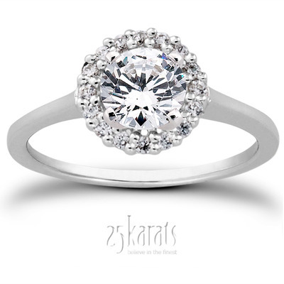 Round Brilliant Halo Engagement Ring (0.16 t.c.w.) - view 15 of 28