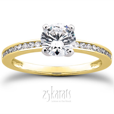 Classic Channel Set Petite Diamond Engagement Ring (0.15 t.c.w.) - view 30