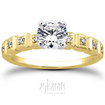 Pave Set Diamond Bridal Ring (0.08 t.c.w.) - view 28