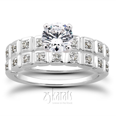 Pave Set Diamond Bridal Ring (0.08 t.c.w.) - view 25