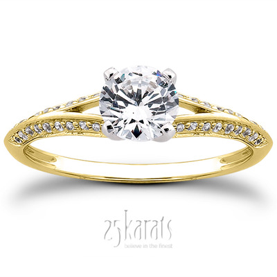 Pave Set Split Shank Diamond Bridal Ring (0.18 t.c.w.) - view 28