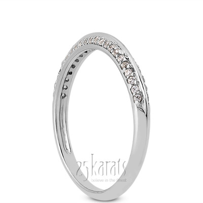 Pave Set knife Edge Wedding Band(0.22 ct. tw.) - view 2